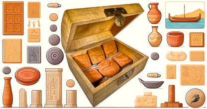 Ancient clay seals collection box